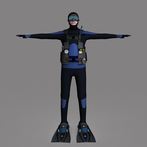 3d scuba diver 01 - Scuba Diver 01 by ignisfatuus